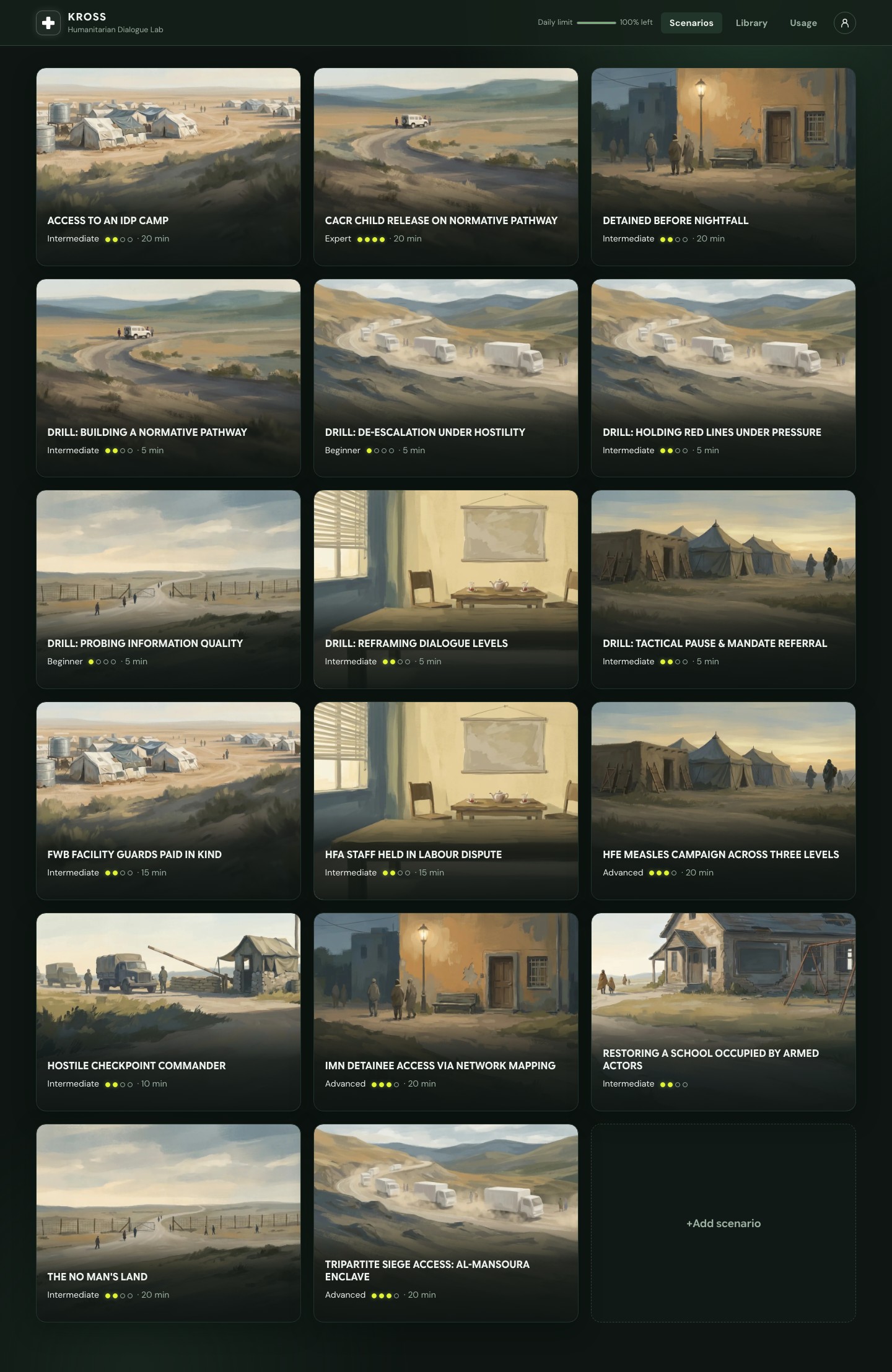 KROSS scenario library